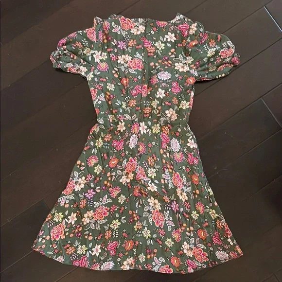 LOFT Floral Green Dress - Picture 3 of 4